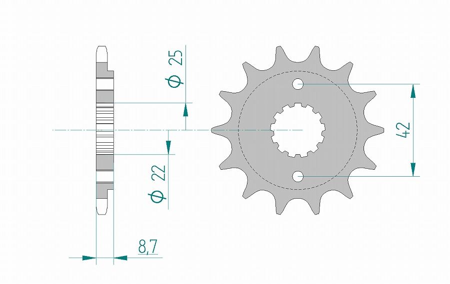 GPZ400R Zephyr 400 Balius Front Sprocket 520-14 Steel 1 piece