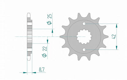 GPZ400R Zephyr 400 Balius Front Sprocket 520-14 Steel 1 piece
