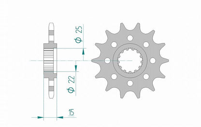 ZRX400/2 ZX-6R/RR スプロケット フロント 520-15 スチール 1枚