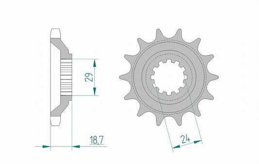 ZX-10 スプロケット フロント 530-17 スチール 1枚