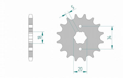 EZ90 Cub 90 Sprocket Front 428-17 Steel 1 piece