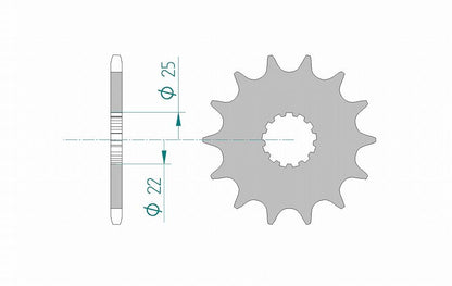 KX250 KLX300/R ER-6n/6f Sprocket Front 520-15 Steel 1pc