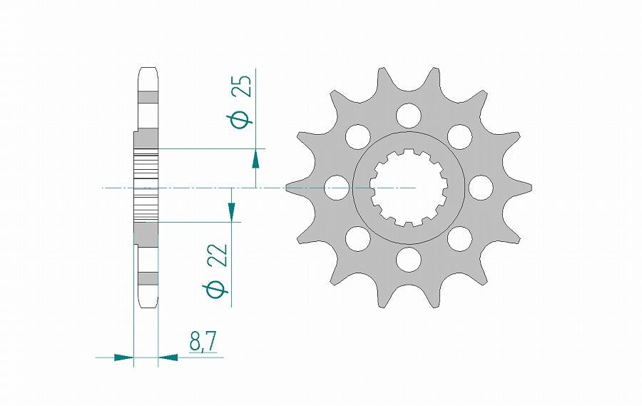 Z1000 GSX-R1000 SV1000/S Sprocket, Front, 525-17, Steel, 1 piece