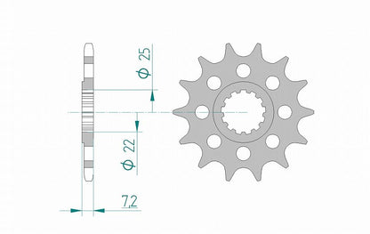ZX-7R/10R GSX-R600 Sprocket Front 520-17 Steel 1 pc.