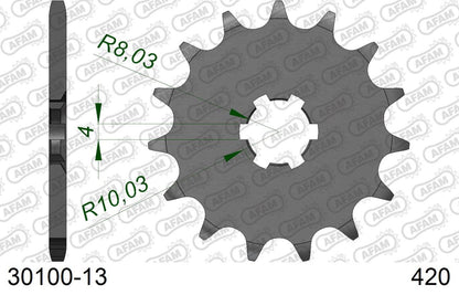 KX60/65/80/85/100 DT50 スプロケット フロント 420-13 スチール 1枚