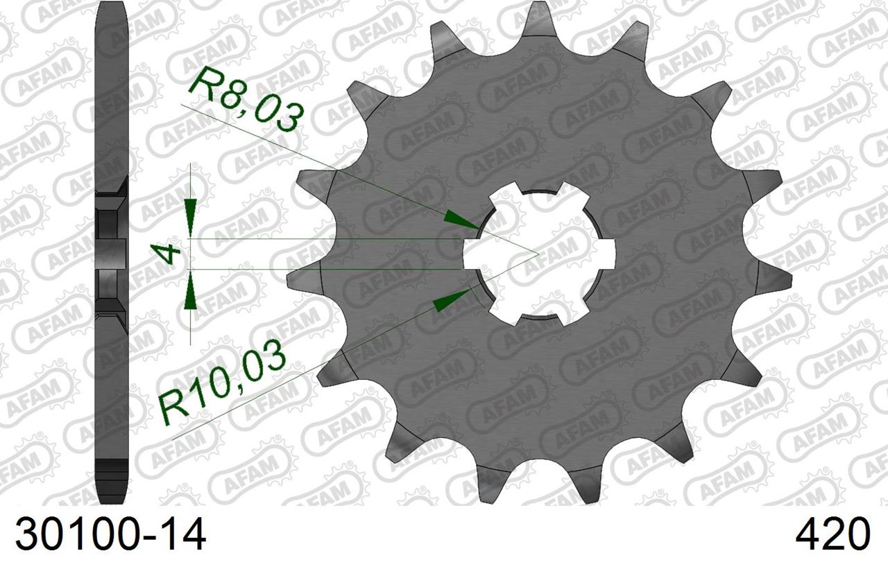 KX60 DT50 スプロケット フロント 420-14 スチール 1枚