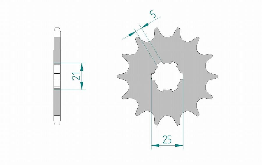 KDX200/220/250 KX250/500 Sprocket Front 520-16 Steel 1 piece