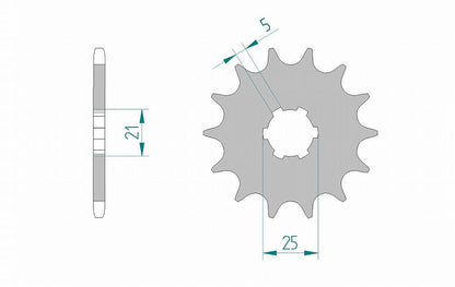 KDX200/220/250 KX250/500 Sprocket Front 520-16 Steel 1 piece