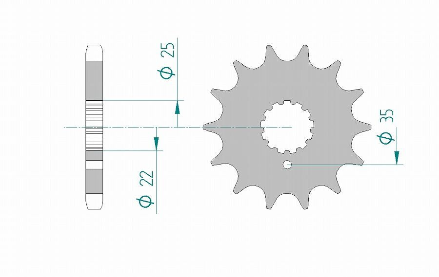 Z750 Sprocket, Front, 630-13, Steel, 1 piece