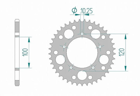 SL1000 Falco Tuono 1000R Sprocket Rear 520-43 Aluminum Hard Anodized 1 piece