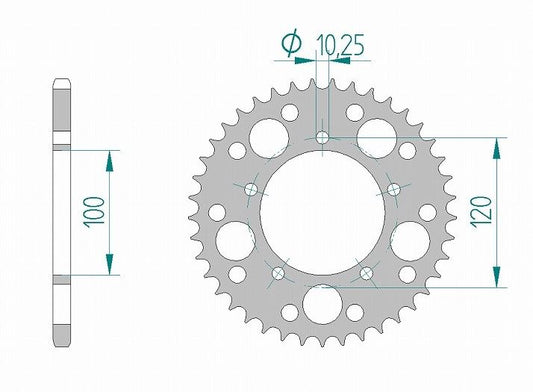 RSV1000R Factory Tuono 1000R Sprocket Rear 525-41 Aluminum Hard Anodized 1pc