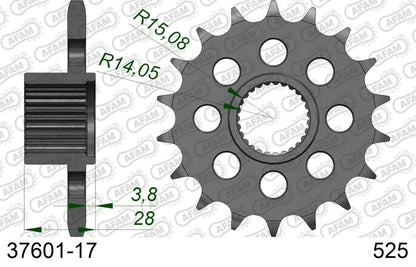 NA850 Mana RSV1000R Factory Front Sprocket 525-17 1pc