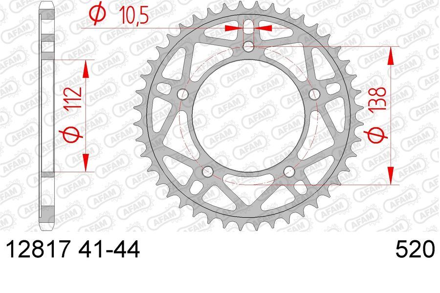 YZF-R1/M Sprocket, Rear, 520-41, Steel, Black, 1pc