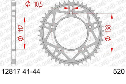 YZF-R1/M Sprocket, Rear, 520-41, Steel, Black, 1pc