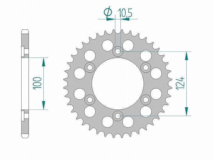 モンスター600/900 スプロケット リア 520-45 アルミ ハードアルマイト 1枚