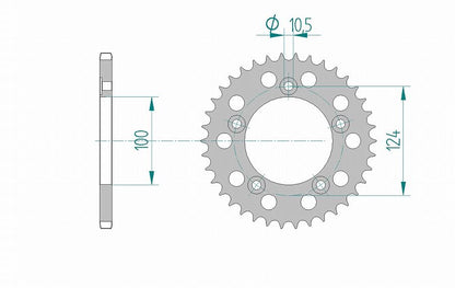 749/S/Dark 999 Monoposto/S/R Sprocket Rear 520-39 Aluminum Hard Anodized 1 piece