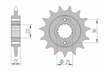 Monster 900 Sprocket Front 520-15 Steel 1pc