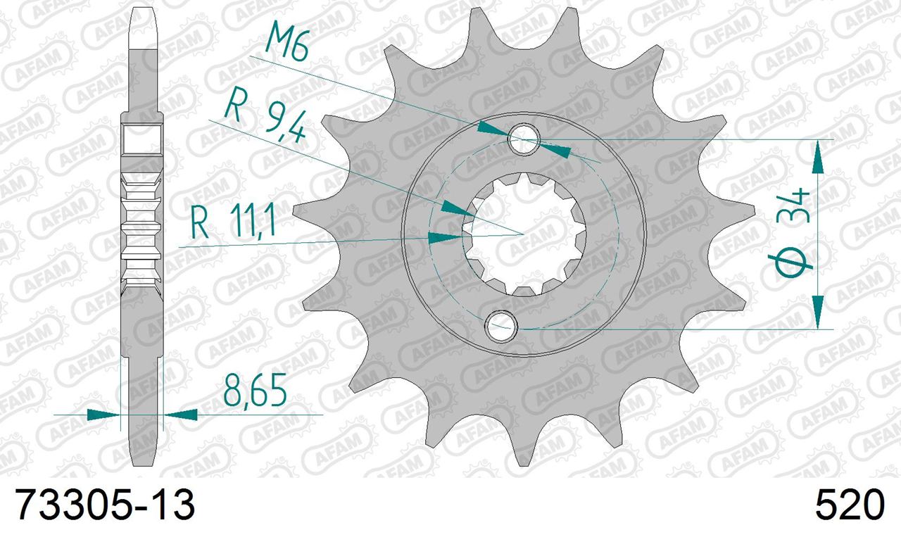 RC390 390デューク スプロケット フロント 520-13 1枚