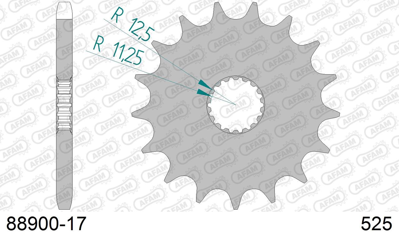 ボンネビルT120 スラクストン1200/R スプロケット フロント 525-17 1枚