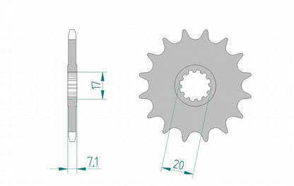 TZR50/R RS50 Sprocket Front 420-11 Steel 1 piece
