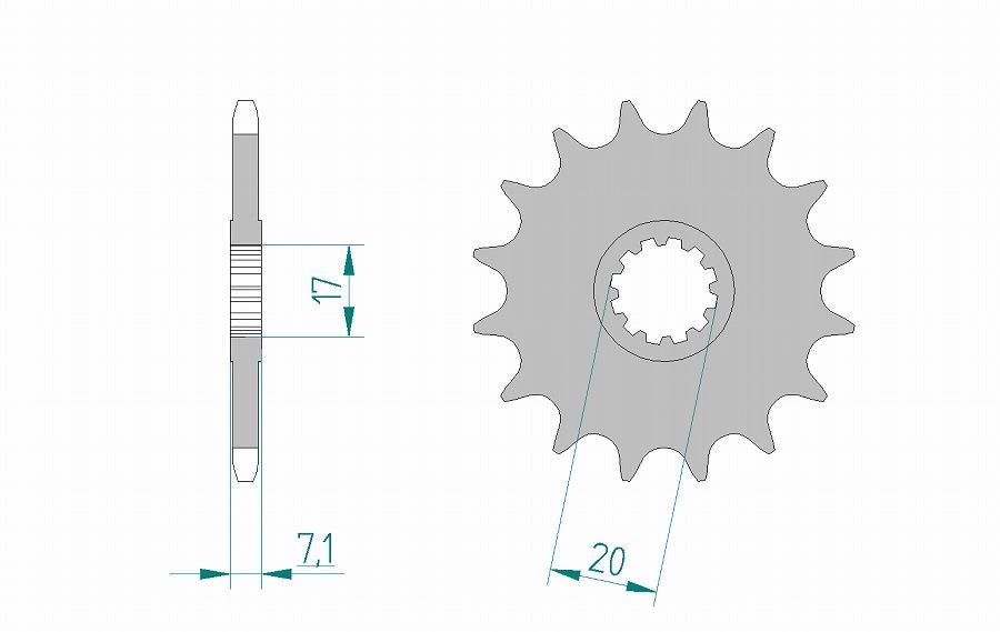 TZR50/R RS50 スプロケット フロント 420-15 スチール 1枚