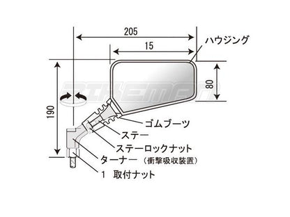 ナポレオン ミラー ナポミラ 左右