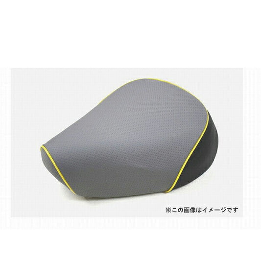 Domestic Seat Cover Embossed Gray/Yellow Piping Pullover Type Sepia