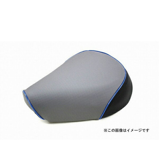国産 シートカバー エンボスグレー/青パイピング 張替タイプ レッツ (CA1KA) 外タンク