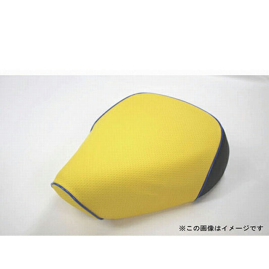 国産 シートカバー エンボスイエロー/青パイピング 被せタイプ レッツ (CA1KA) 外タンク