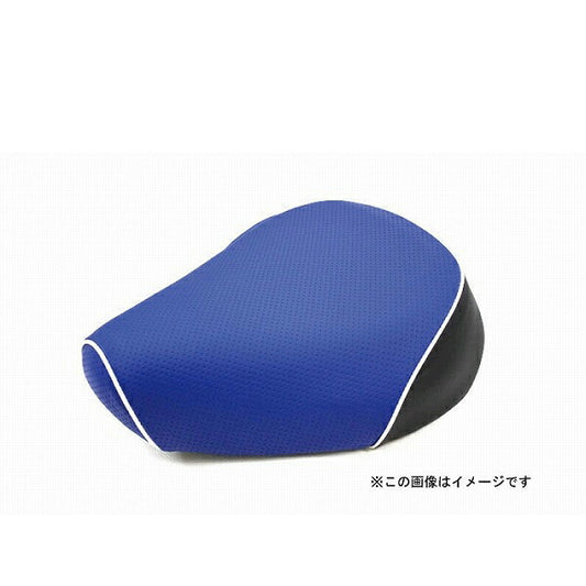 国産 シートカバー エンボスブルー/白パイピング 被せタイプ レッツ (CA1KA) 外タンク
