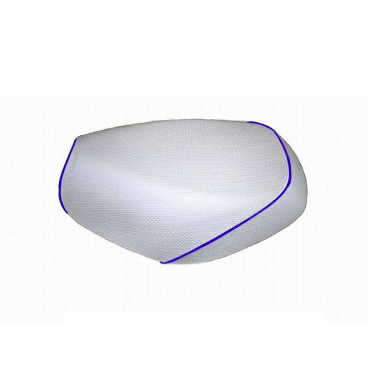 Domestic Seat Cover Embossed White/Blue Piping Overlay Type Scoopy (AF55)