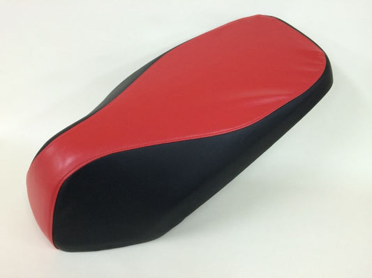 国産シートカバー レッド・黒 ツートンカラー/透明ステッチ 張替タイプ KSR50/80(KMX50B/80B)