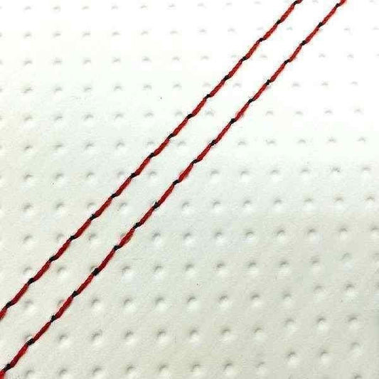 Domestic Seat Cover Embossed White / Red Double Stitch Replacement Type Sepia