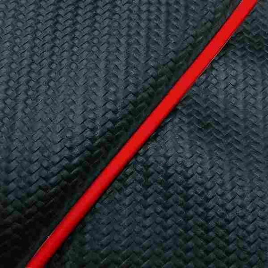 Domestic Seat Cover Carbon Black / Red Piping Reupholstering Type Kymco Sooner 50SS/Z/100ZZ