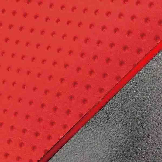Domestic Seat Cover, Embossed Red / Red Piping, Replacement Type, SUZUKI Suna 50SS/Z/100ZZ