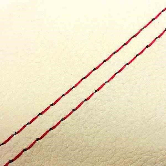 Domestic Seat Cover, Beige/Red Double Stitch, Replacement Type, SUZUKI Suna 50SS/Z/100ZZ