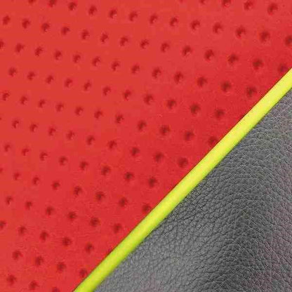 国産シートカバー 張替タイプ エンボスレッド/黄色パイピング CB400SS(NC41)