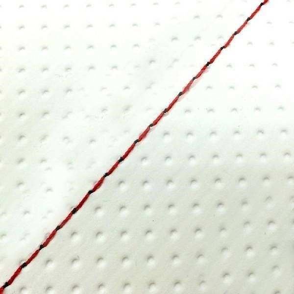 国産シートカバー 張替タイプ エンボスホワイト/赤ステッチ CB400SS(NC41)