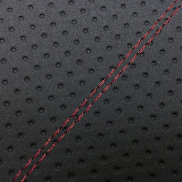 Domestic seat cover, re-upholstery type, full embossed black/red double stitch, Passola