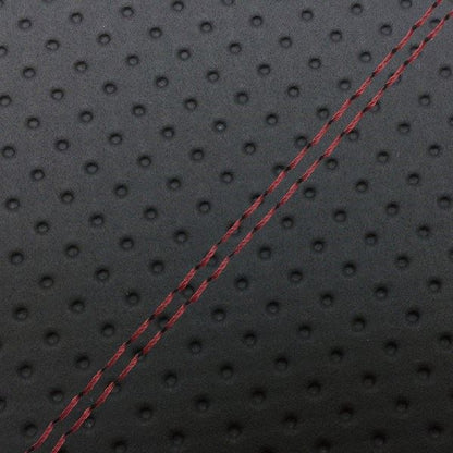 Domestic seat cover, re-upholstery type, full embossed black/red double stitch, Passola