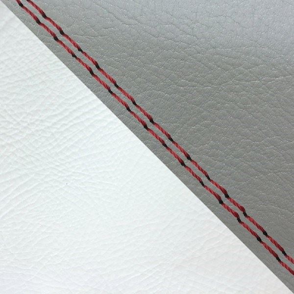 Domestic Seat Cover, Reupholstery Type, Dark Gray/White (Two-tone)/Red Double Stitch, Giorno/Giorno CUB
