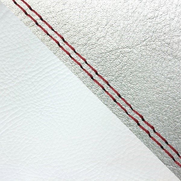 国産シートカバー 張替タイプ シルバー・白(ツートン)/赤ダブルステッチ ジョルノ/ジョルカブ