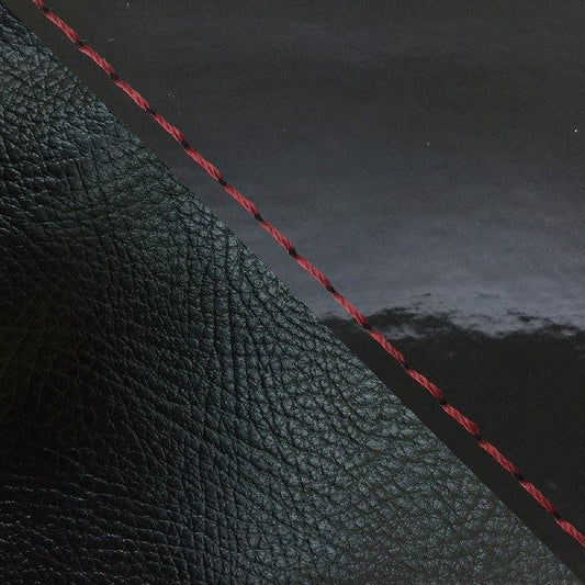 Domestic Seat Cover, Reupholster Type, Enamel Black/Black (Two-Tone)/Red Stitch, Giorno/Jorcub