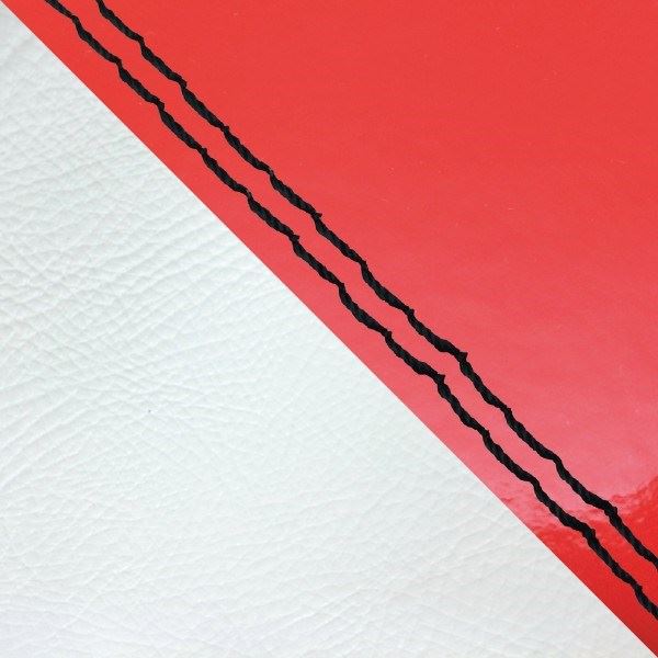 Domestic Seat Cover, Reupholster Type, Enamel Red/White (Two-Tone)/Black Double Stitch, Giorno/Jorcabo