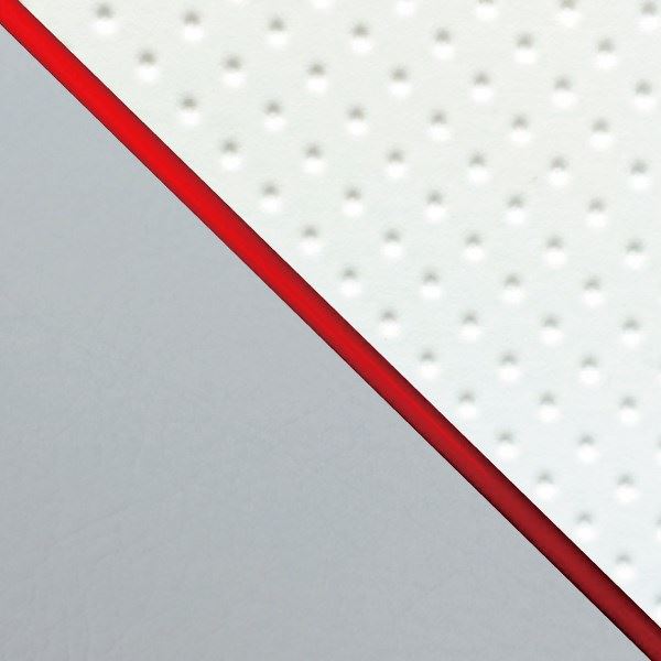 Domestic Seat Cover, Reupholstering Type, Embossed White (Gray Line)/Red Piping W650 (1999)