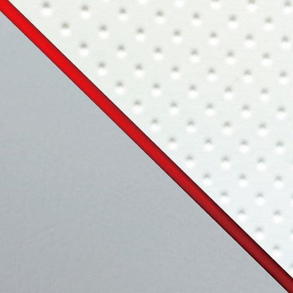 Domestic Seat Cover, Reupholstering Type, Embossed White (Gray Line)/Red Piping W650 (1999)