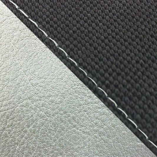 国産シートカバー 張替タイプ スベラーヌブラック(シルバーライン)/透明ステッチ W650(99年)