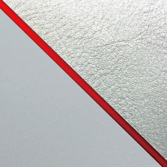 国産シートカバー 張替タイプ シルバー(グレーライン)/赤パイピング W650(99年)