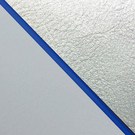 国産シートカバー 張替タイプ シルバー(グレーライン)/青パイピング W650(99年)