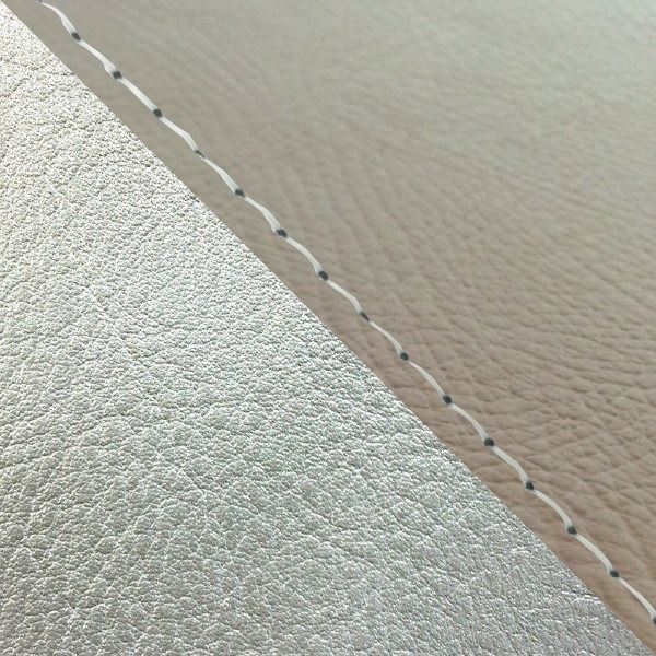 国産シートカバー 張替タイプ 茶色(シルバーライン)/透明ステッチ W650(99年)